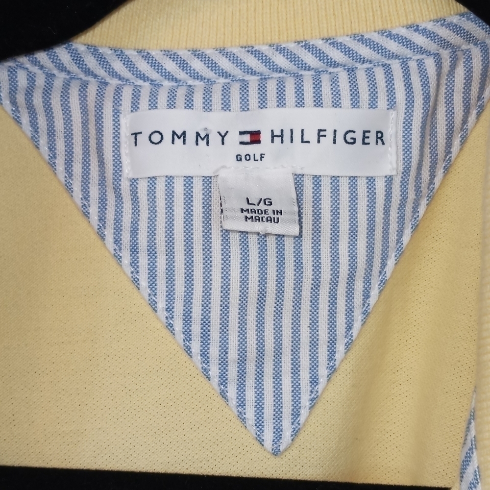 Tommy Hilfiger sleeveless yellow collared polo golf shirt size large - Picture 6 of 7